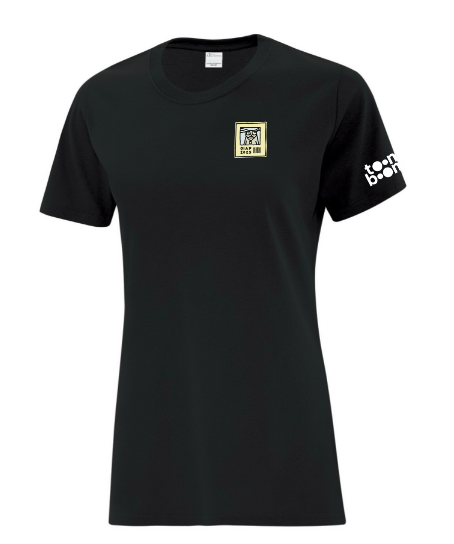 OIAF 2025 Fitted T-Shirt (Black, Light Blue, and Orange)