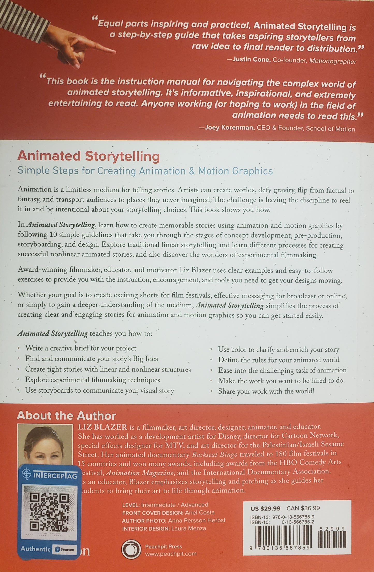 Animated Storytelling Simple Steps Creating Animation and Motion Graphics by Liz Blazer 2nd Edition back of book