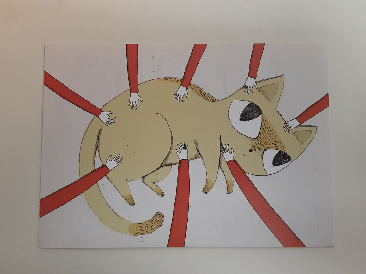 Pet Me postcard designed by Britt Raes