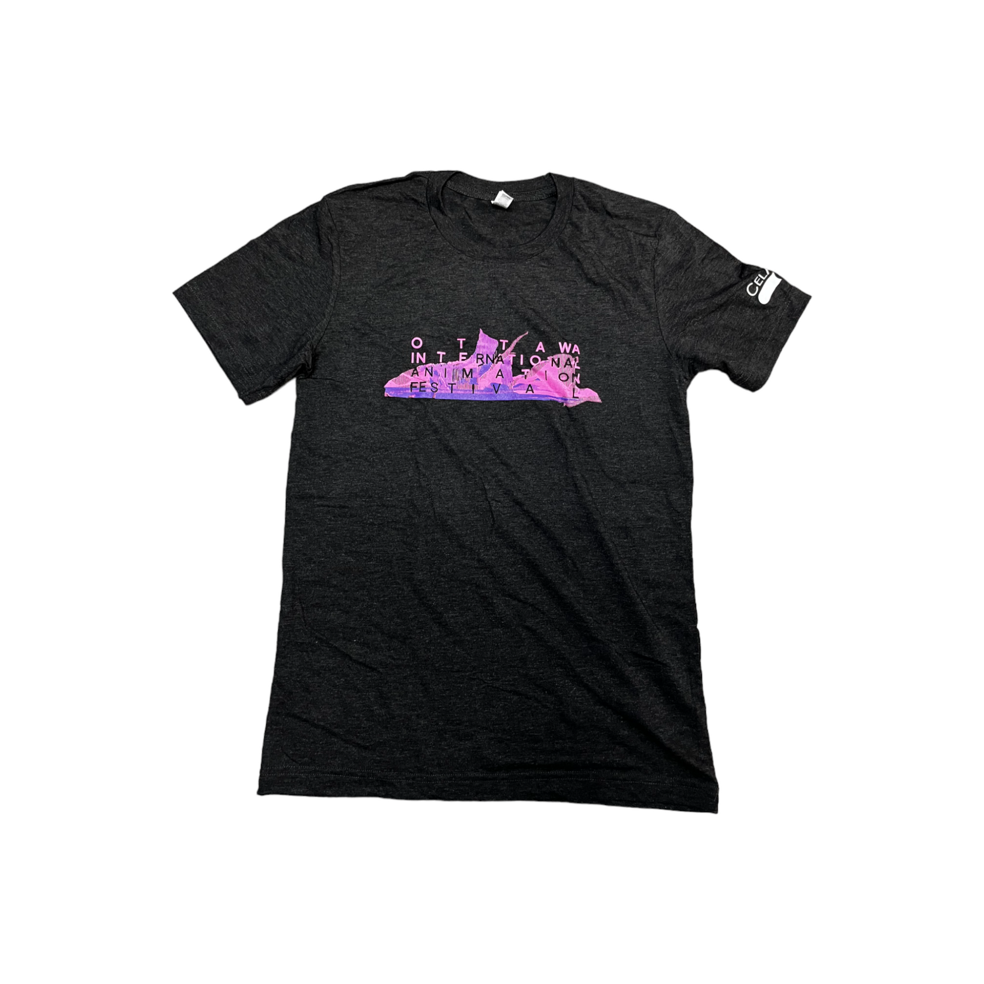 OIAF 2014 men's charcoal t-shirt designed by David O'Reilly