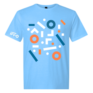 IFFO Blue Unisex Tshirt shapes on front