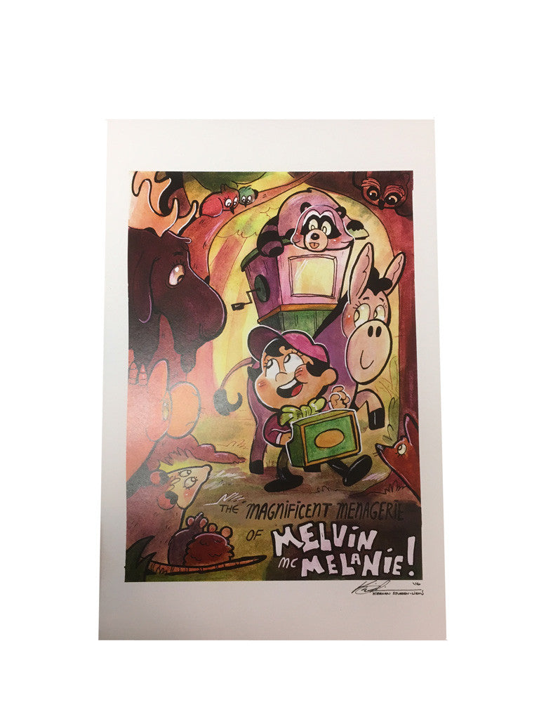The Magnificent Menagerie of Melvin McMelanie signed print by Kiernan Sjursen-Lien