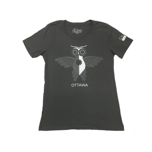 OIAF 2016 owl women's crew neck t-shirt coal grey