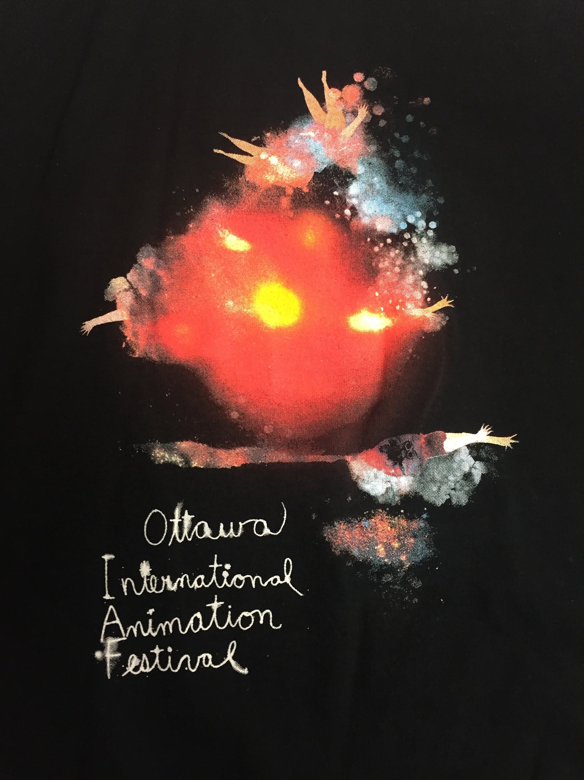 Graphic on OIAF 2017 men's t-shirt black designed by Elyse Simard