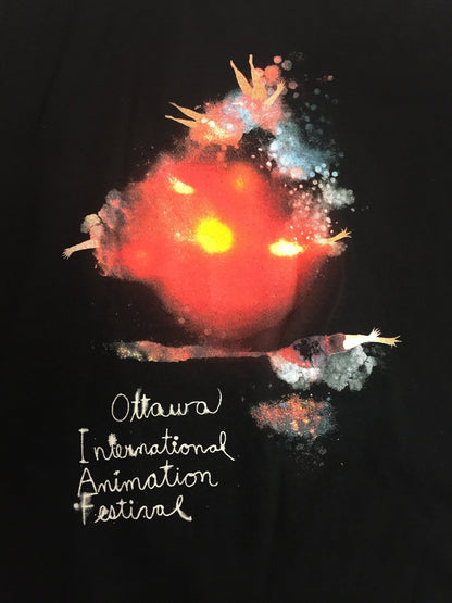 Graphic on OIAF 2017 men's t-shirt black designed by Elyse Simard