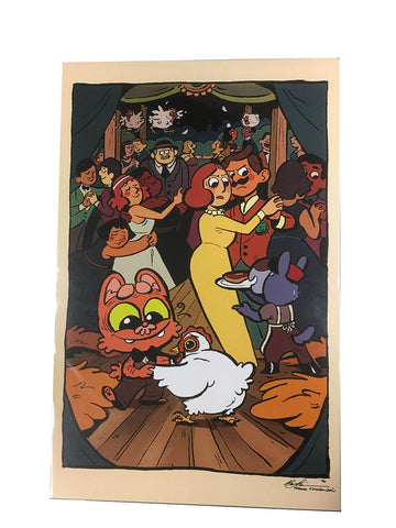 Winston and Harvey in Topsy's Roost! Signed Print.