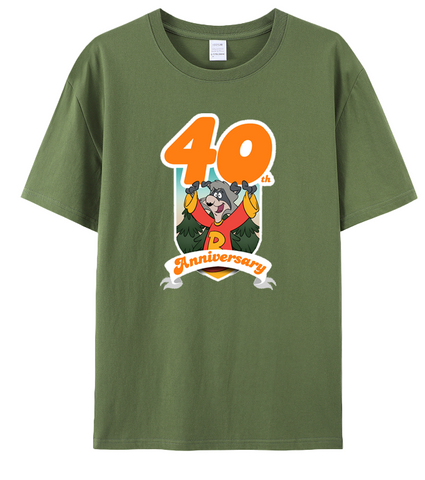 The Raccoons - 40th Anniversary T-Shirt on Green