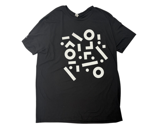IFFO Black Fitted Tshirt  shapes on front
